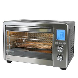 34 qt 1750W 6 Slice Black and Stainless Steel Air Fryer Toaster Oven 12 Cook Modes with LCD Digital Screen BA7RQQHD4000B78