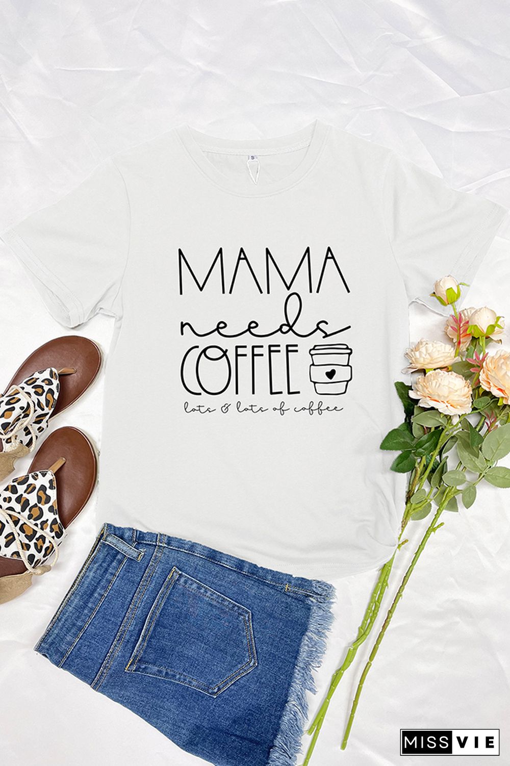 Mama Needs Coffee Short Sleeve Graphic Tee Wholesale