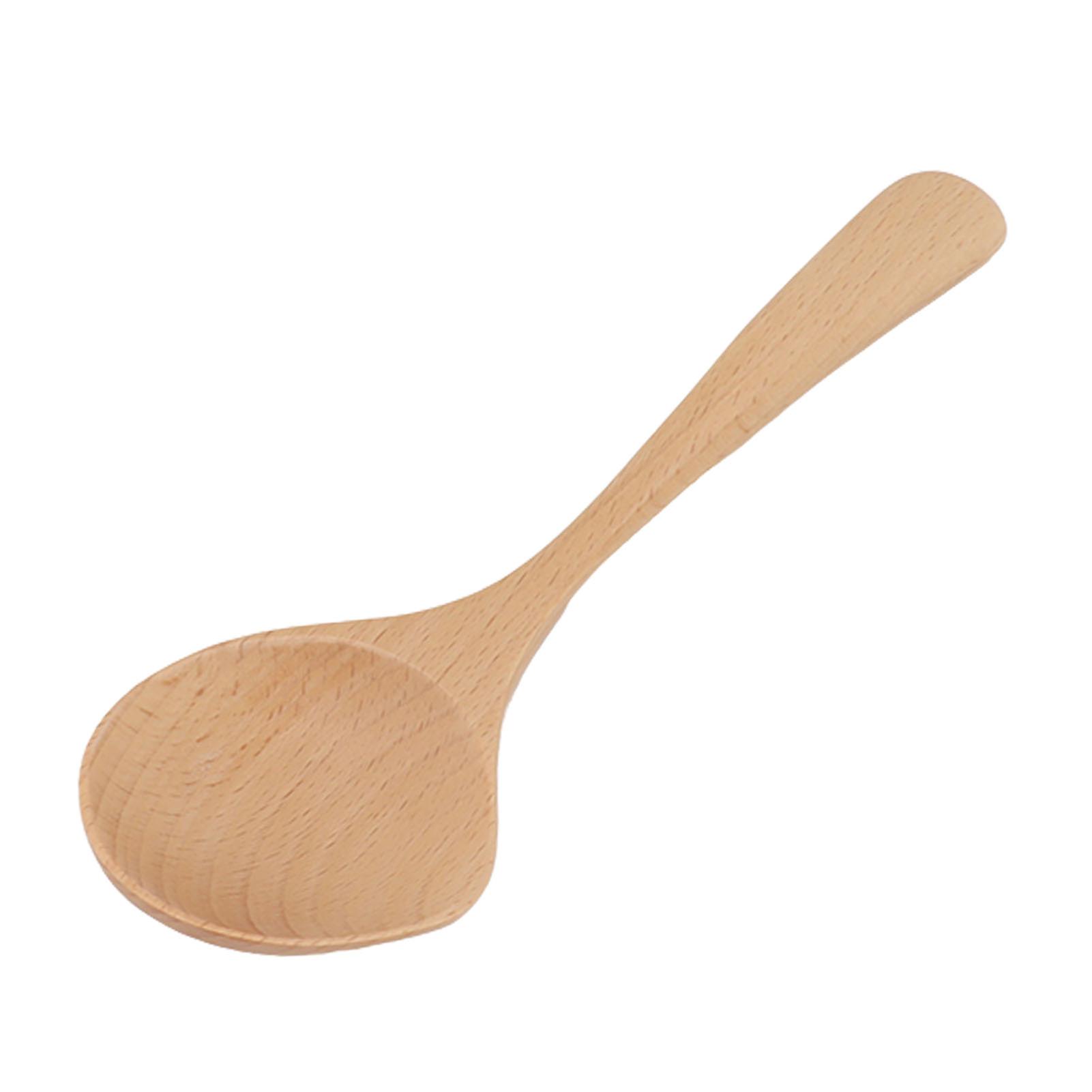 Wooden Soup Spoon Fine Polishing Handcrafted High Temperature Resistant Long Handle Wooden Spoons for Restaurant