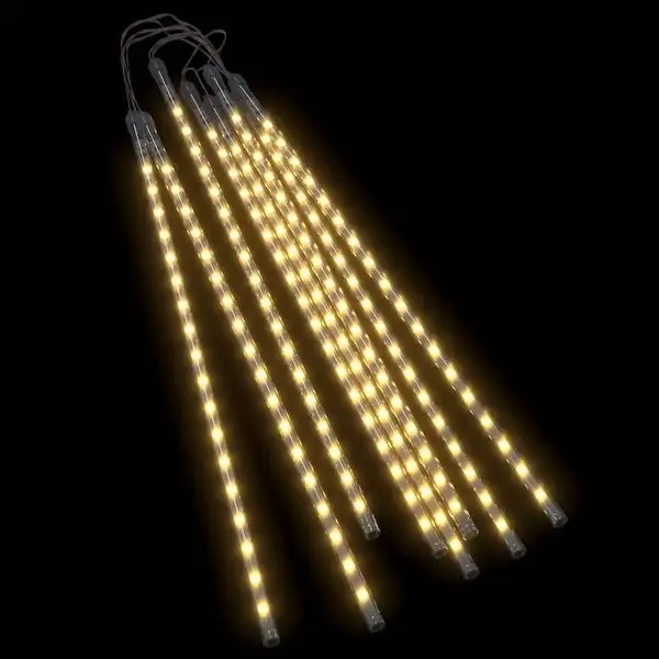 vidaXL Meteor Lights 8 pcs 2 ft Warm White 288 LEDs Indoor Outdoor - 2 ft