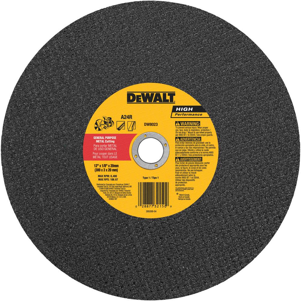 DEWALT 12-in Continuous High-Performance Aluminum Oxide Circular Saw Blade DW8023 from DEWALT