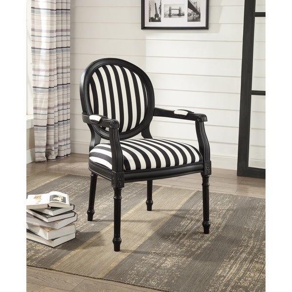 Somette Black/White Striped Accent Chair