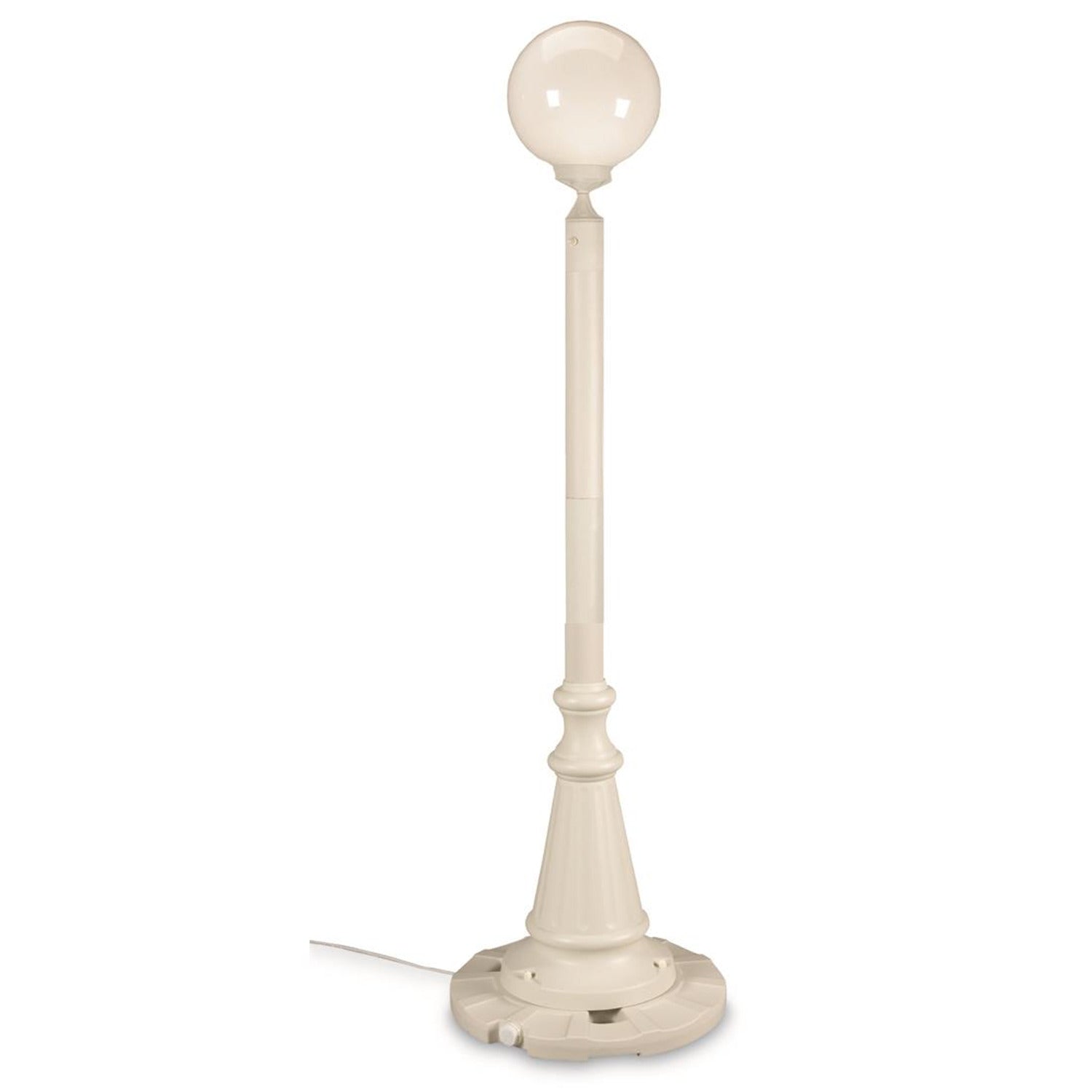 European 00460 Single Bronze Globe Lantern Patio Lamp-Color:White