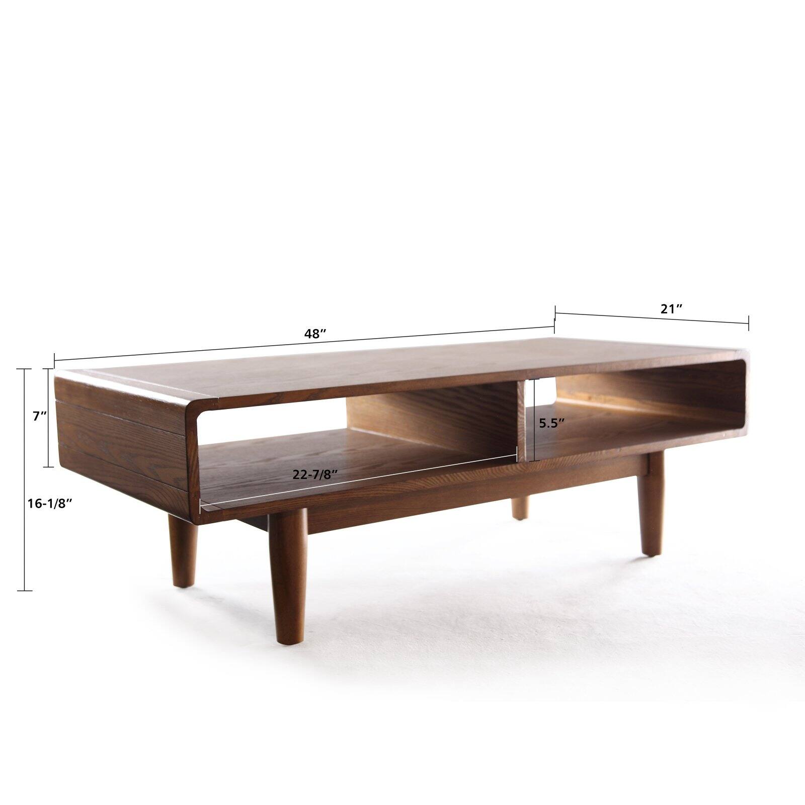 Posh Pollen Dexter Rectangle Wood Brown Coffee Table - Deco Walnut