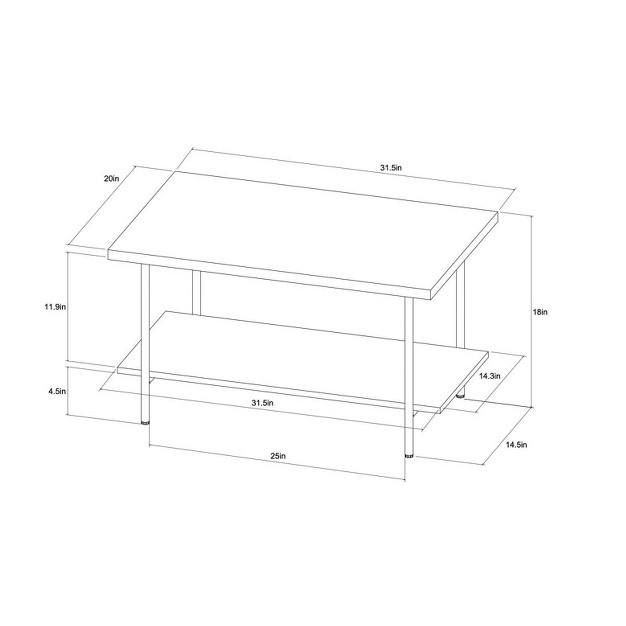 Wood And Metal Coffee Table