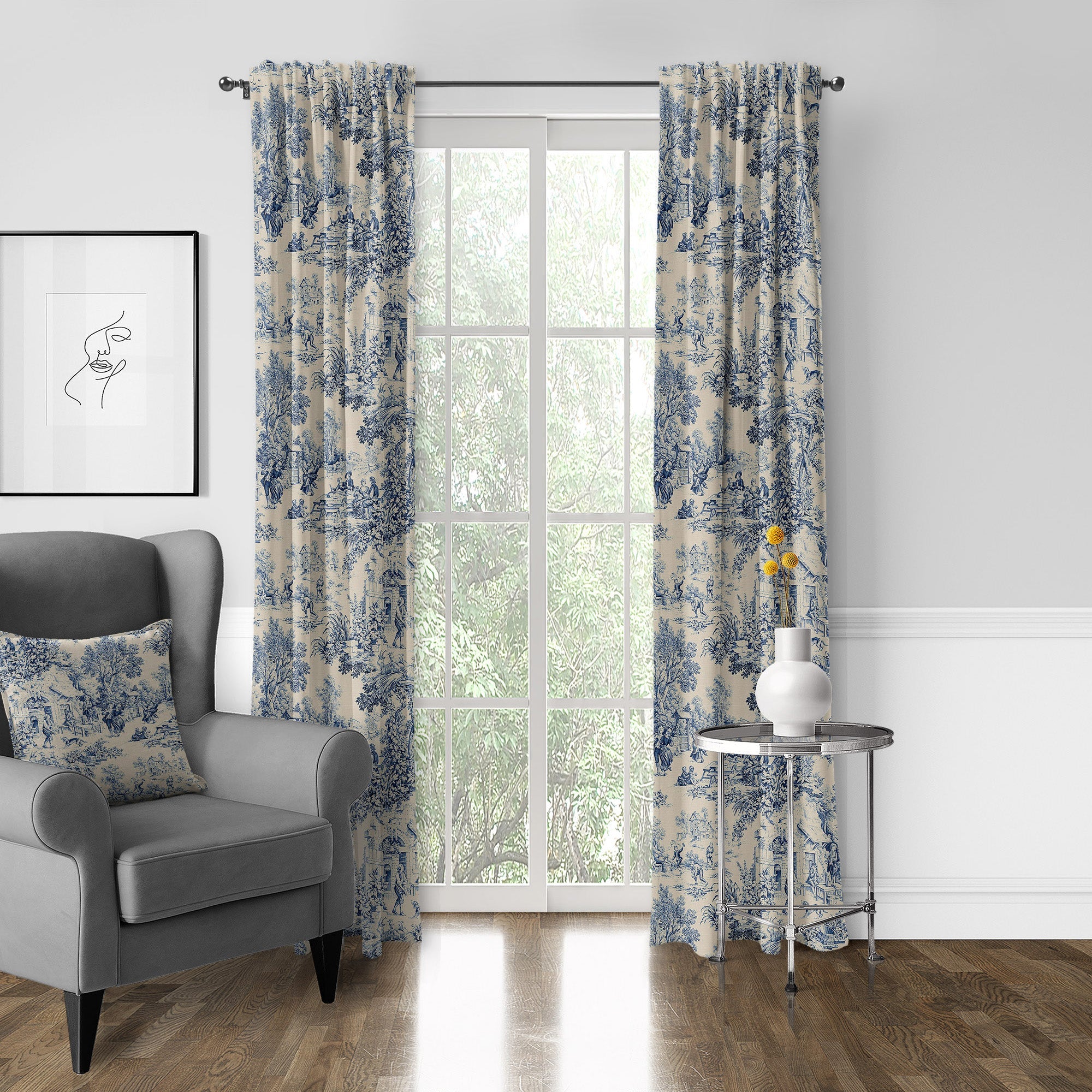 Maison Toile Blue Drapery