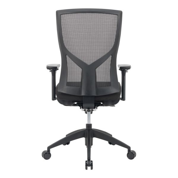 WorkPro Oceanic Mesh/Fabric Ergonomic High-Back Executive Chair， Black， BIFMA Certified