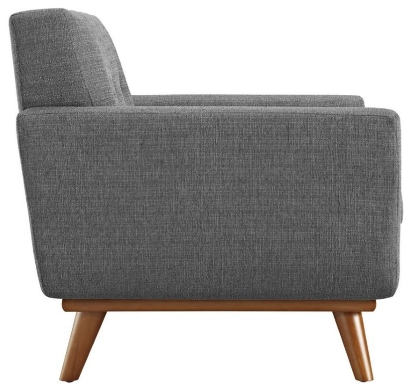 Hawthorne Collection Upholstered Accent Chair in Gray   Midcentury   Armchairs And Accent Chairs   by Homesquare  Houzz