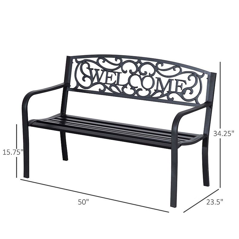 Adorable 2-Person Welcome Outside Bench w/ Waterproof Strong Waterproof Design