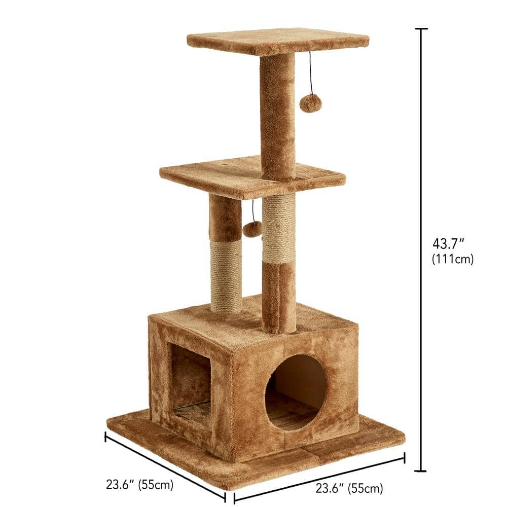 Two By Two 43.7 in. Willow Cat Tree with Condo and Perch 24