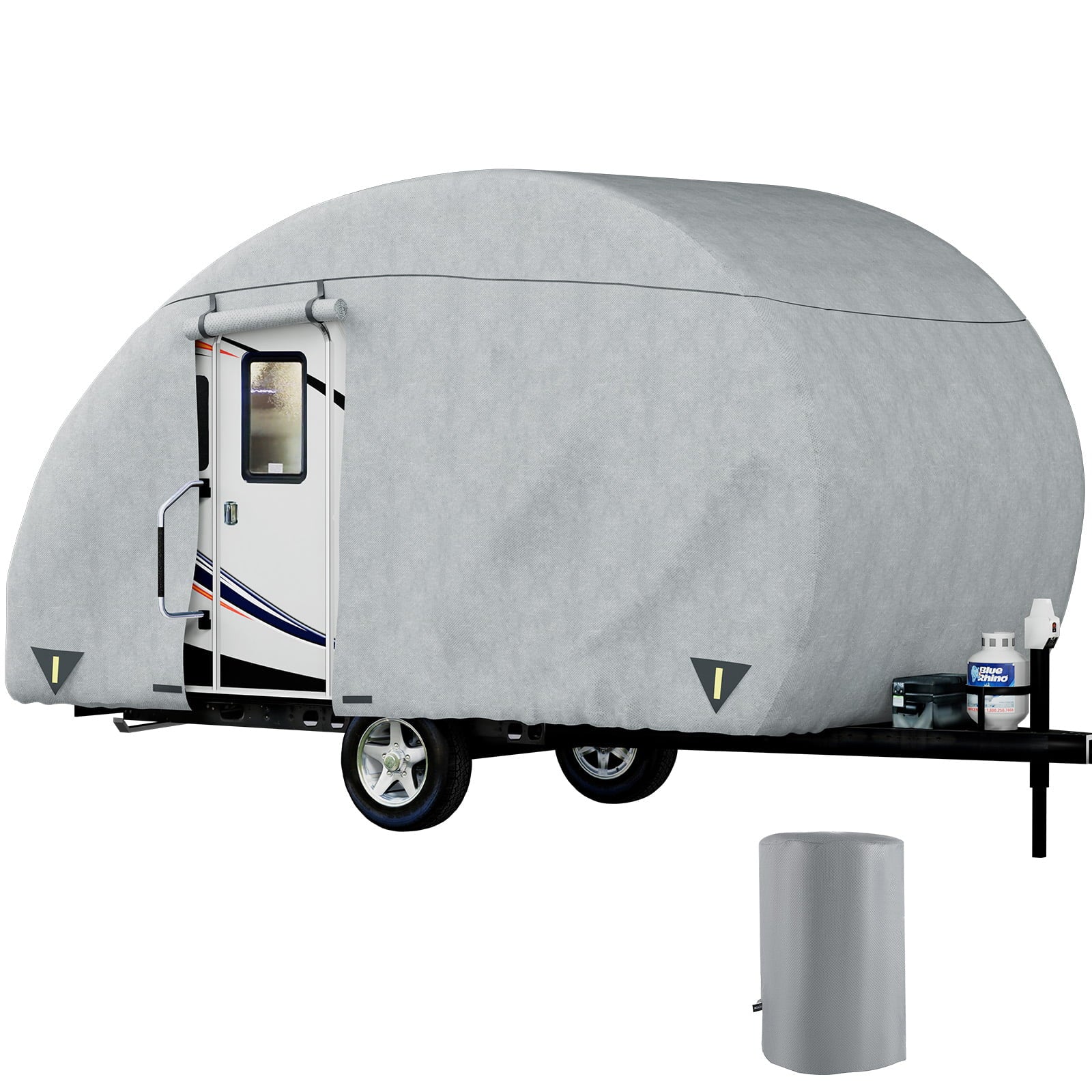 VEVOR Classic Accessories Over Drive PolyPRO3 Deluxe R-Pod Travel Trailer Cover， Fits up to 16'-18' Long - Trailer Body Only