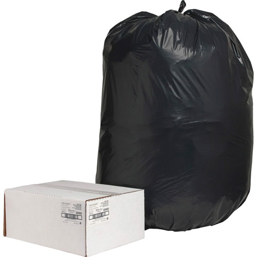 Nature Saver Recycled Black Trash Bags | 60 Gallon， Box of 100 | NAT00995