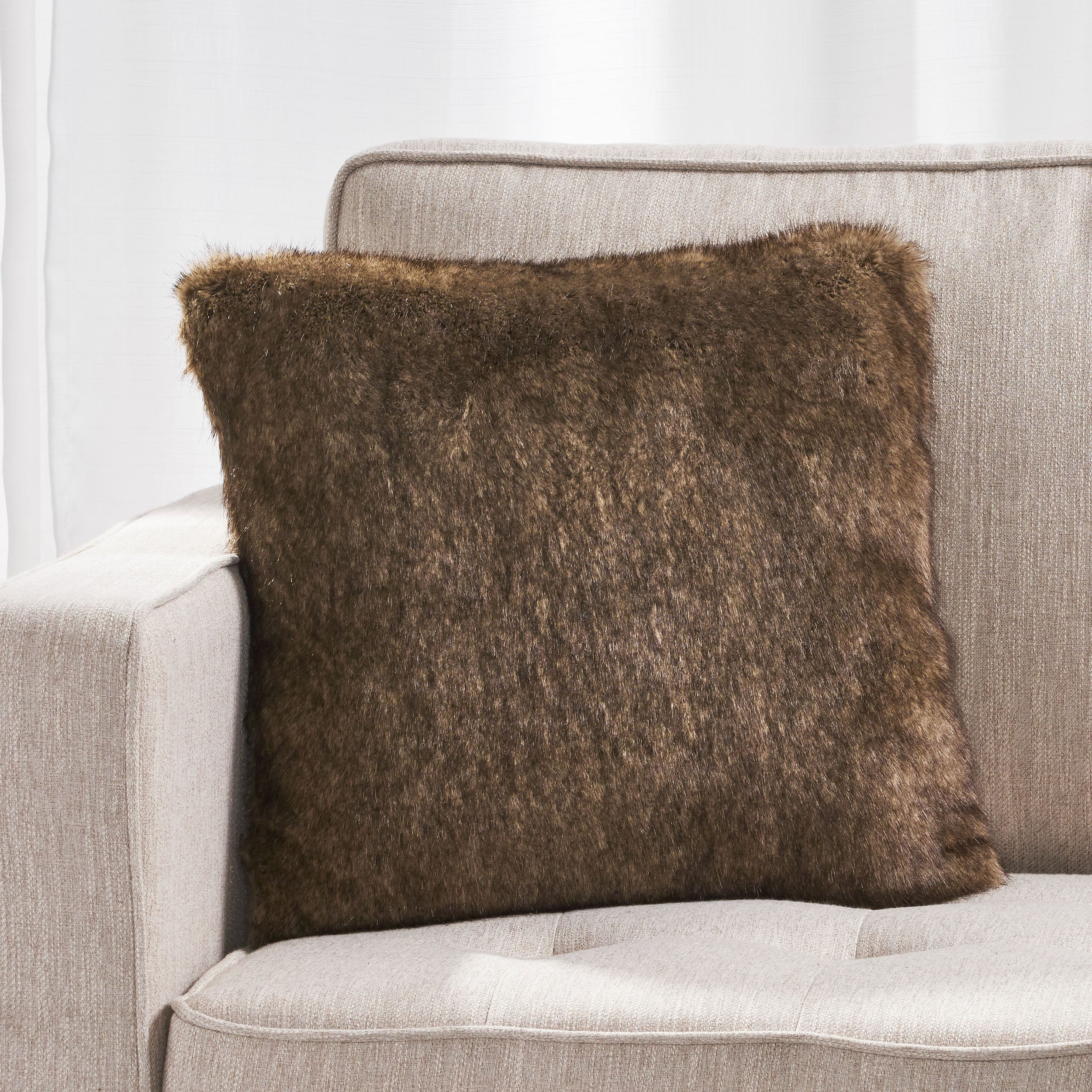 Ellison Modern Glam Faux Fur Throw Pillow