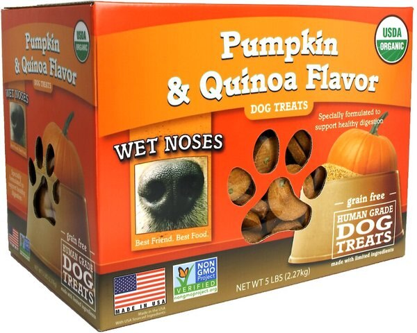 Wet Noses Grain-Free Pumpkin and Quinoa Flavor Dog Treats， 5-lb box