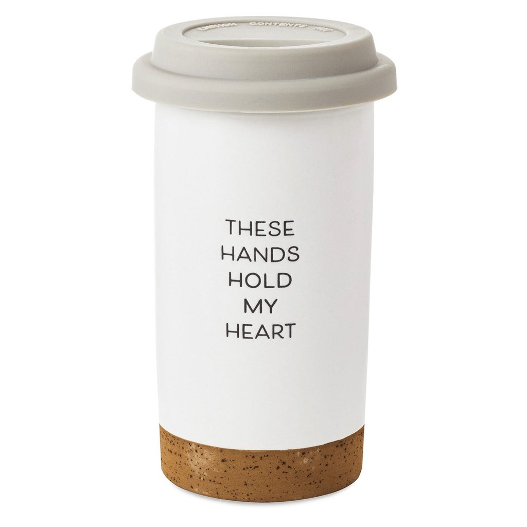 Hallmark  These Hands Hold My Heart Ceramic Travel Mug, 12.5 oz.