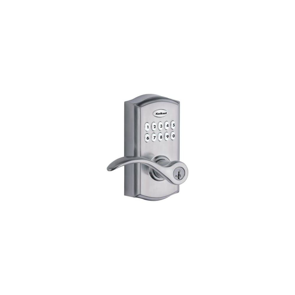 Kwikset SmartKey Pembroke Door Lever SmartCode 955 Satin Chrome ;