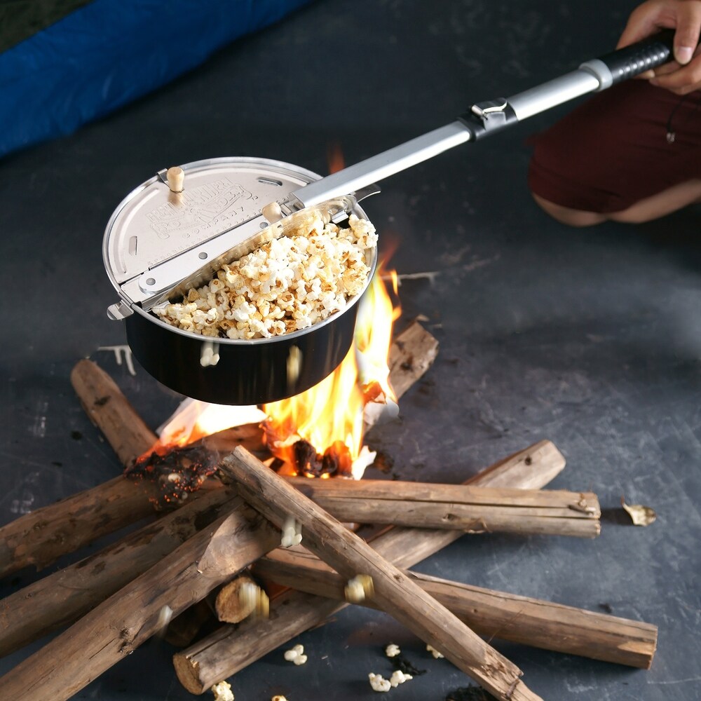 Great Northern Popcorn Pit Popper Campfire Firepit Popcorn Popper   Theater Popcorn Outdoors!