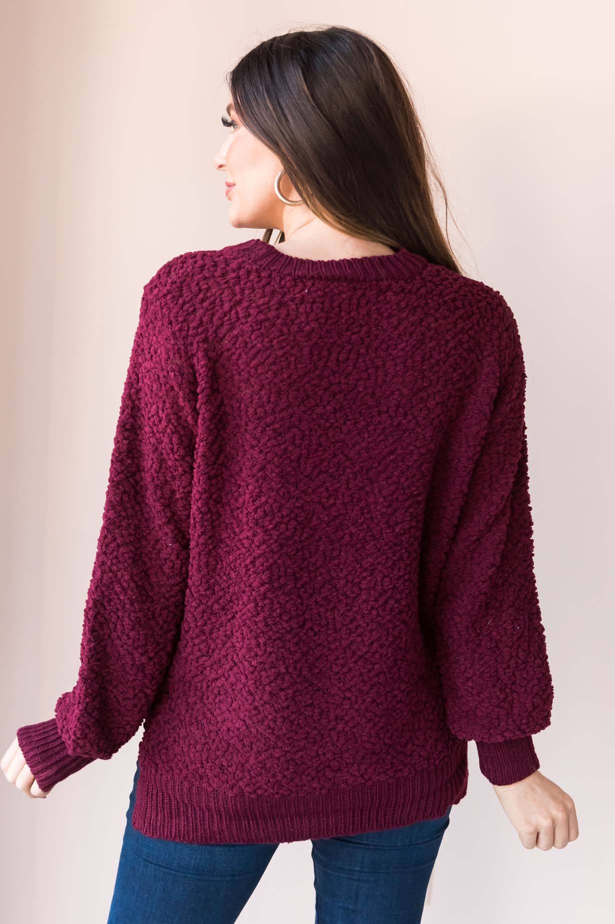 Chill Cutie Modest Popcorn Knit Sweater