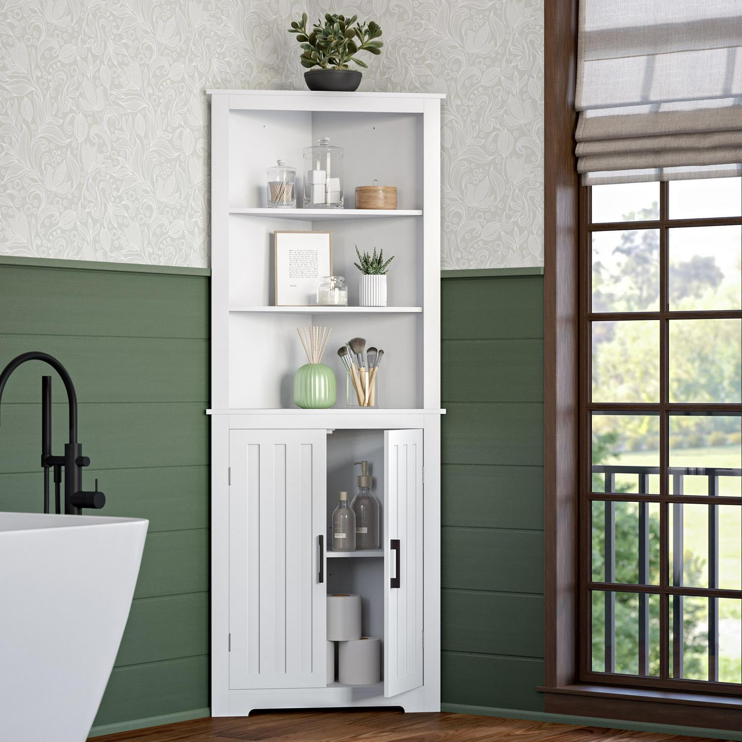 RiverRidge Home Monroe Tall Corner Cabinet  White