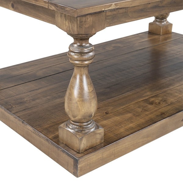 Merax Rustic Floor Shelf Coffee Table with Storage