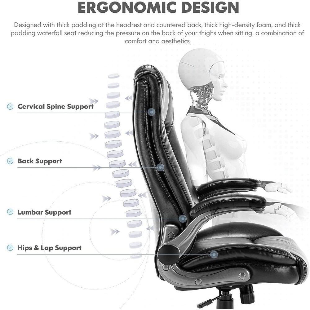 High Back Office Chair Executive Computer Office Chair with Flip up Arms