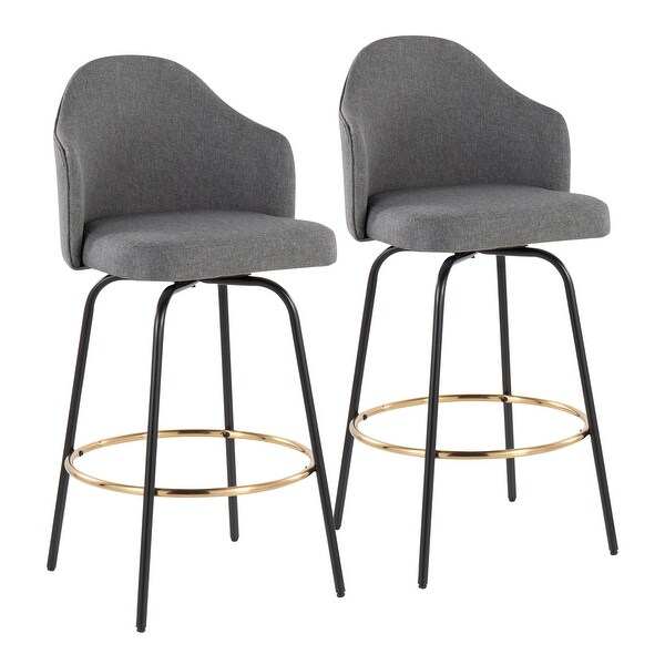 Carson Carrington Valsatra Upholstered Bar Stool with Metal Base (Set of 2)