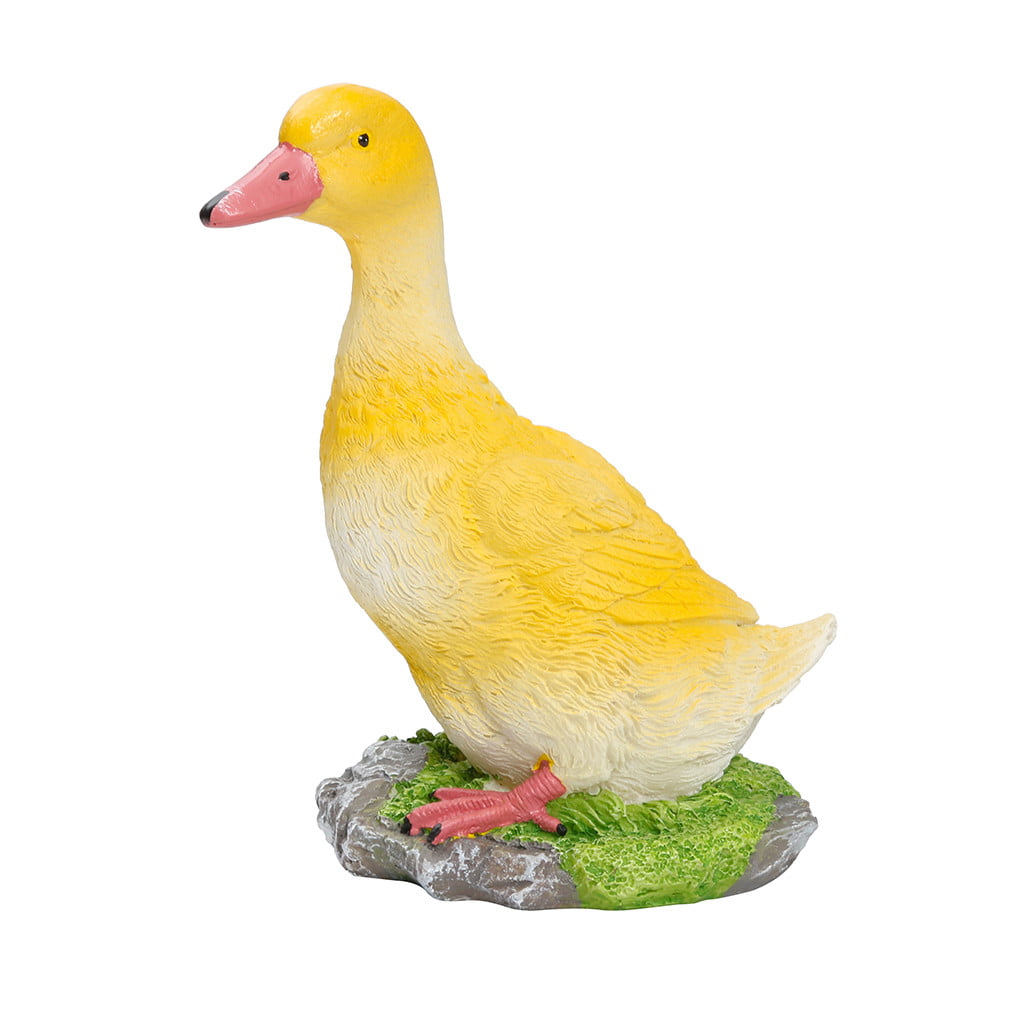 Fridja Simulation Duck figeuine, Resin Artificial Duck Decor, Animal Model Sculpture Statue, Outdoor or Indoor Art Crafts Decor, for Garden, Pond Decoration( White )