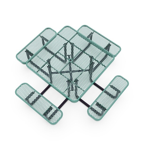 Commercial Grade Expanded Mesh Metal Outdoor Picnic Table