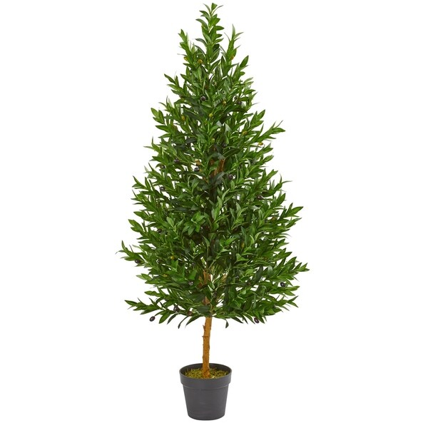 4.5' Olive Cone Topiary Artificial Tree UV Resistant (Indoor/Outdoor)