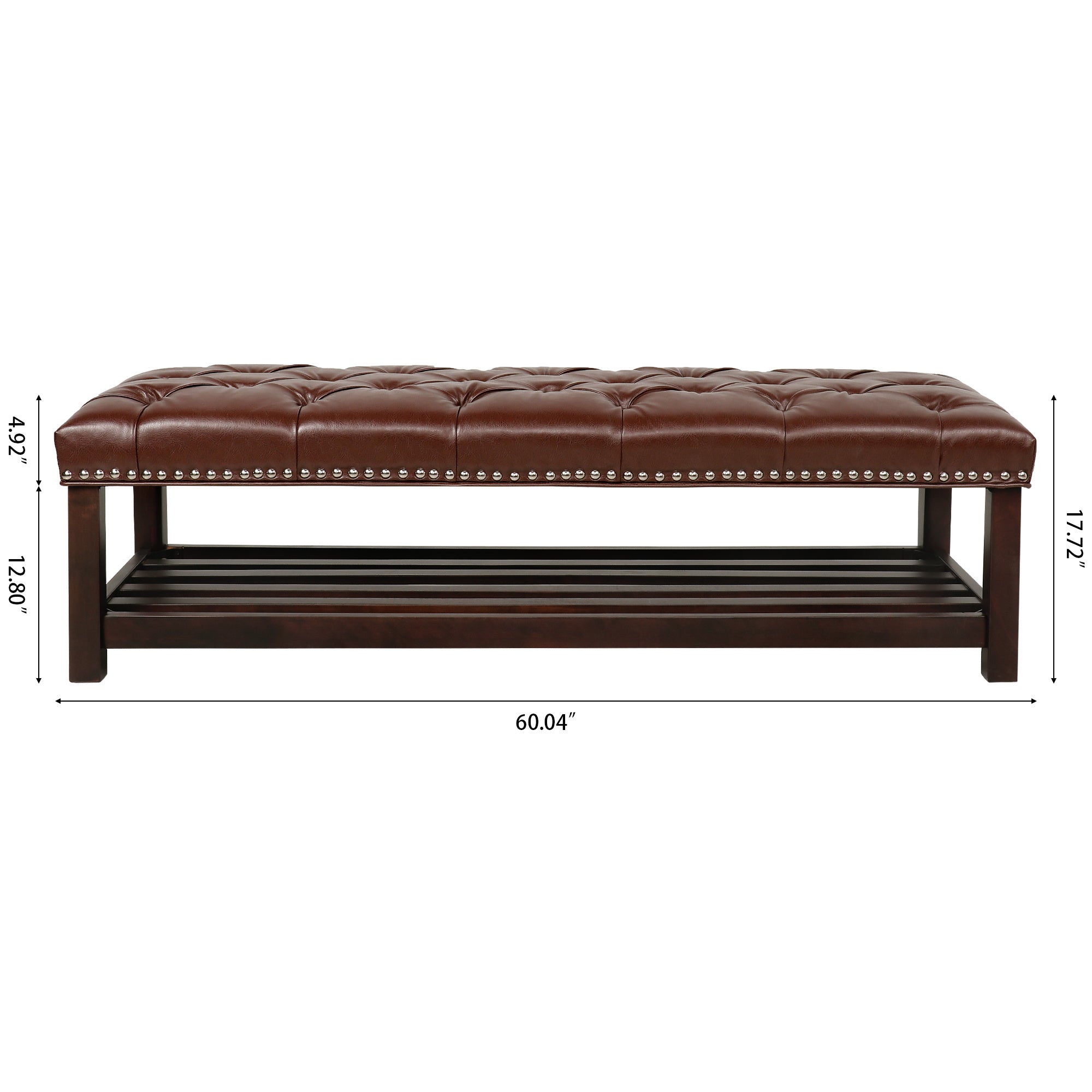 LANTRO JS Wooden Base Upholstered Bench for Bedroom for Entryway