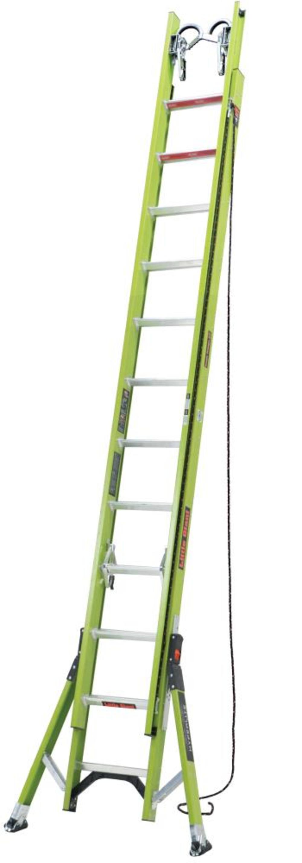 HyperLite SumoStance, 24 Ft. - IAA Fiberglass Extension Ladder w/ CH, V-Rung and Claw