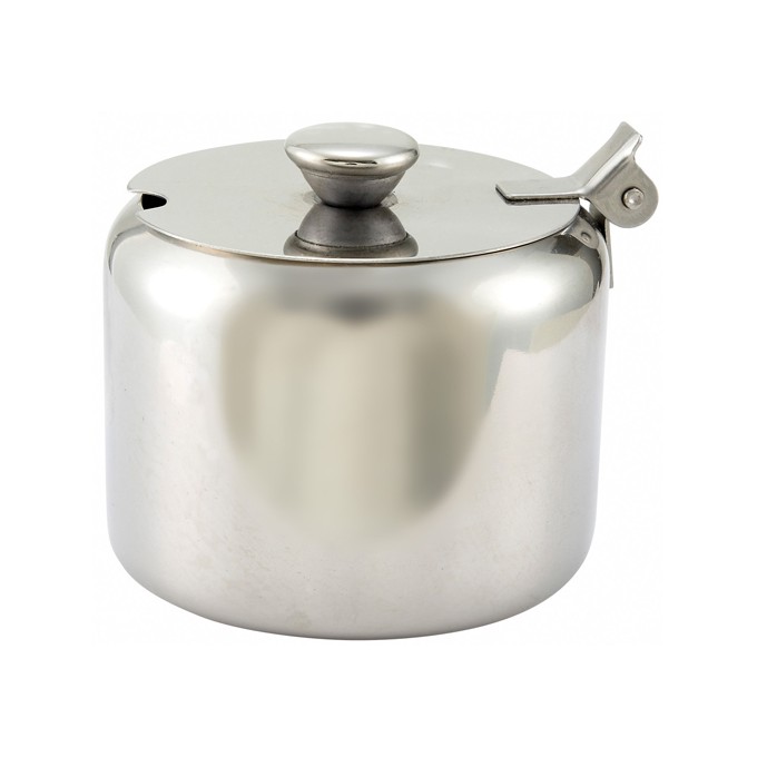 Sugar Bowl With Cover， 10oz， Stainless Steel