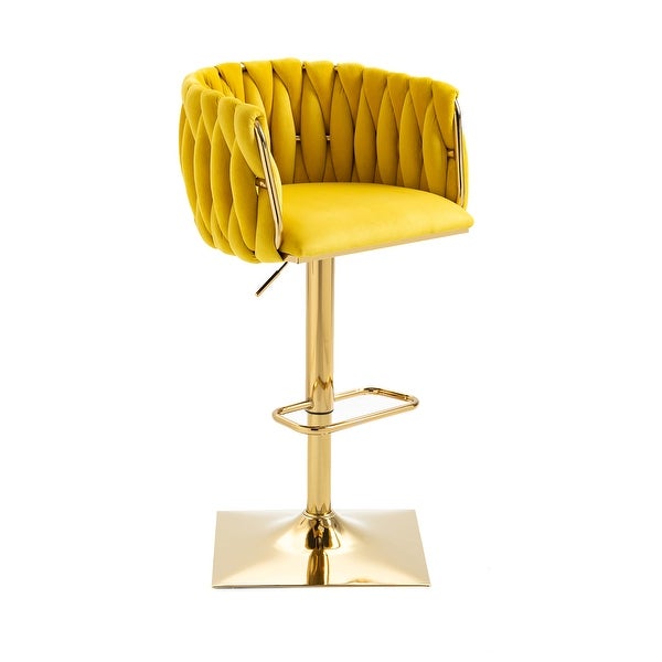 Vintage Style Bar Stools with Sturdy Metal Frame and Ergonomic Comfortable Fabric Seats， Perfect for Any Decor or Style