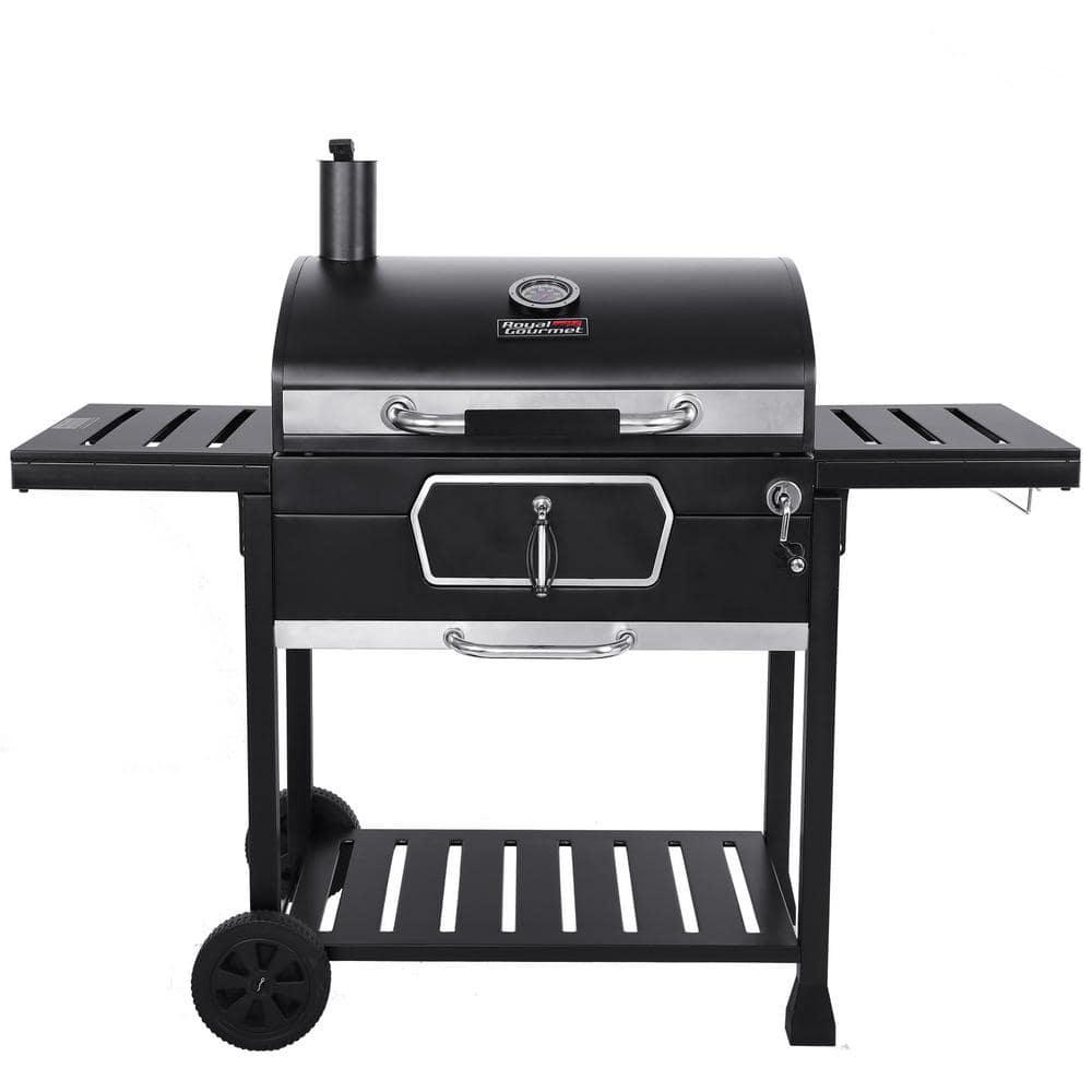 Royal Gourmet Deluxe 30 in Charcoal Grill BBQ Smoker Picnic Camping Patio Backyard Cooking Black