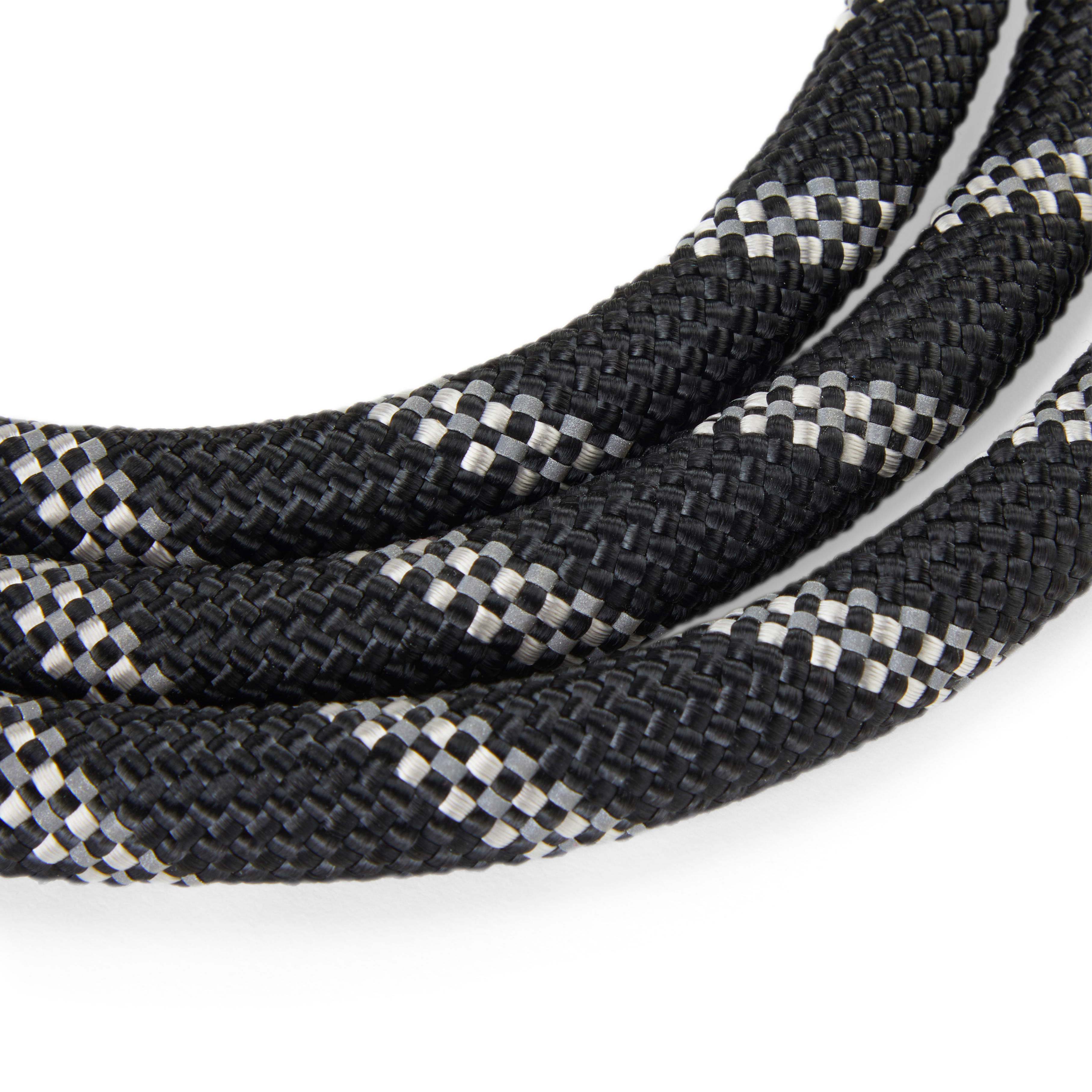 YOULY Reflective Braided Rope Dog Leash in Black， 6 ft.