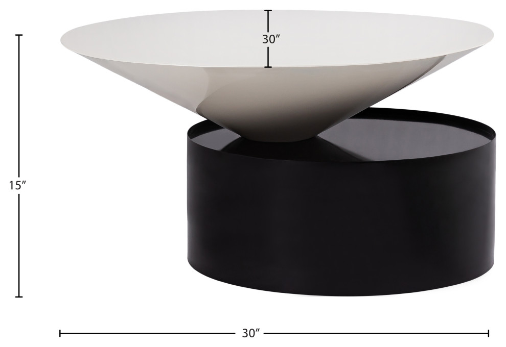 Damon White Metal Top Coffee Table   Contemporary   Coffee Tables   by Meridian Furniture  Houzz