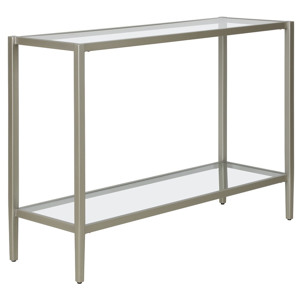 Hera 42'' Wide Rectangular Console Table with Clear Shelf   42\