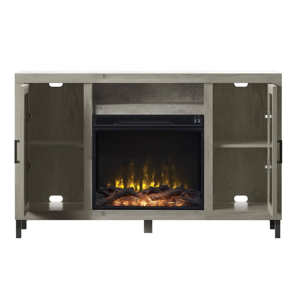 Twin Star Home 55 in Freestanding Electric Fireplace TV Stand in Valley Pine