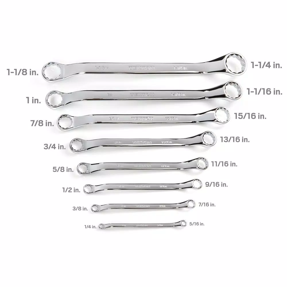 TEKTON 1/4 and#8211; 1-1/4 in. 45° Offset Box End Wrench Set (8-Piece) and#8211; XDC Depot