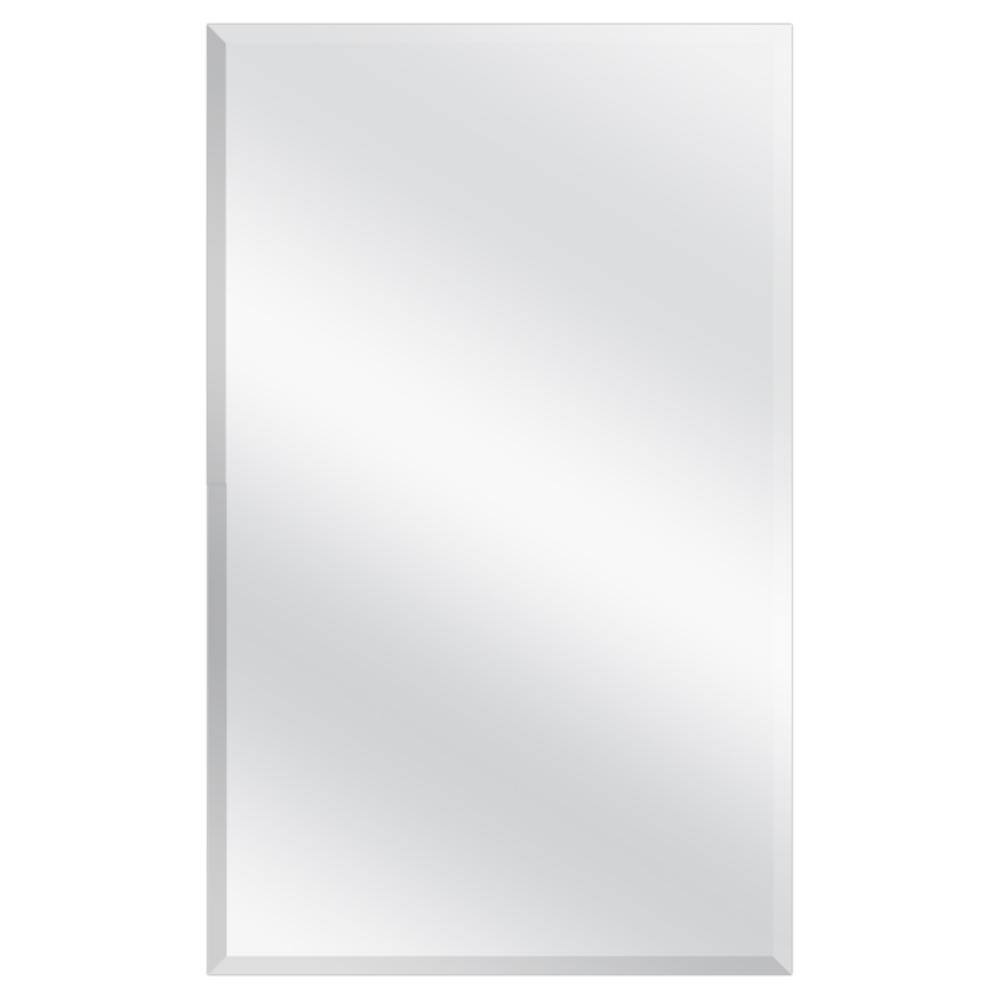 Glacier Bay 16 in. W x 26 in. H White Frameless RecessedSurface Mount Bathroom Medicine Cabinet with Mirror 45406