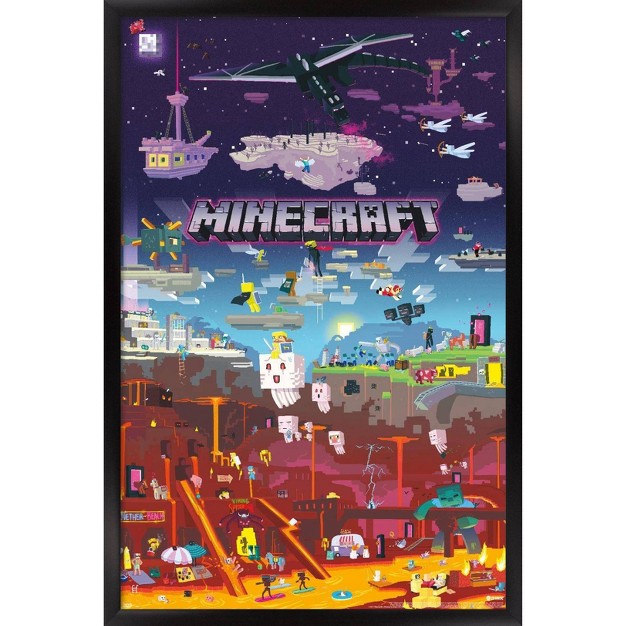 Minecraft World Beyond Framed Poster Trends International