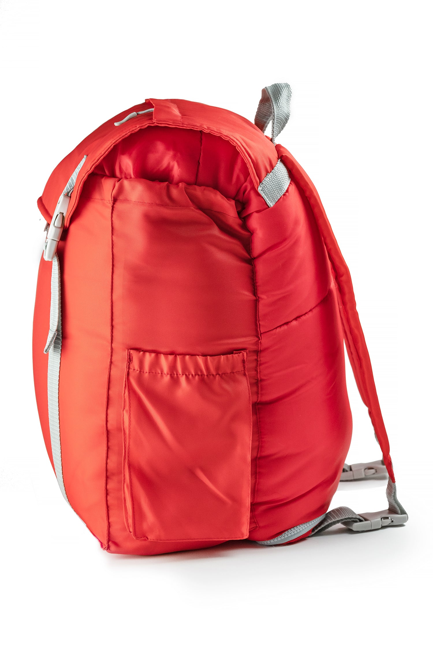 Mimish Sleep-N-Pack, 37F Kid's Sleeping Bag & Backpack, Cozy Liner, Fiery Red/Grey