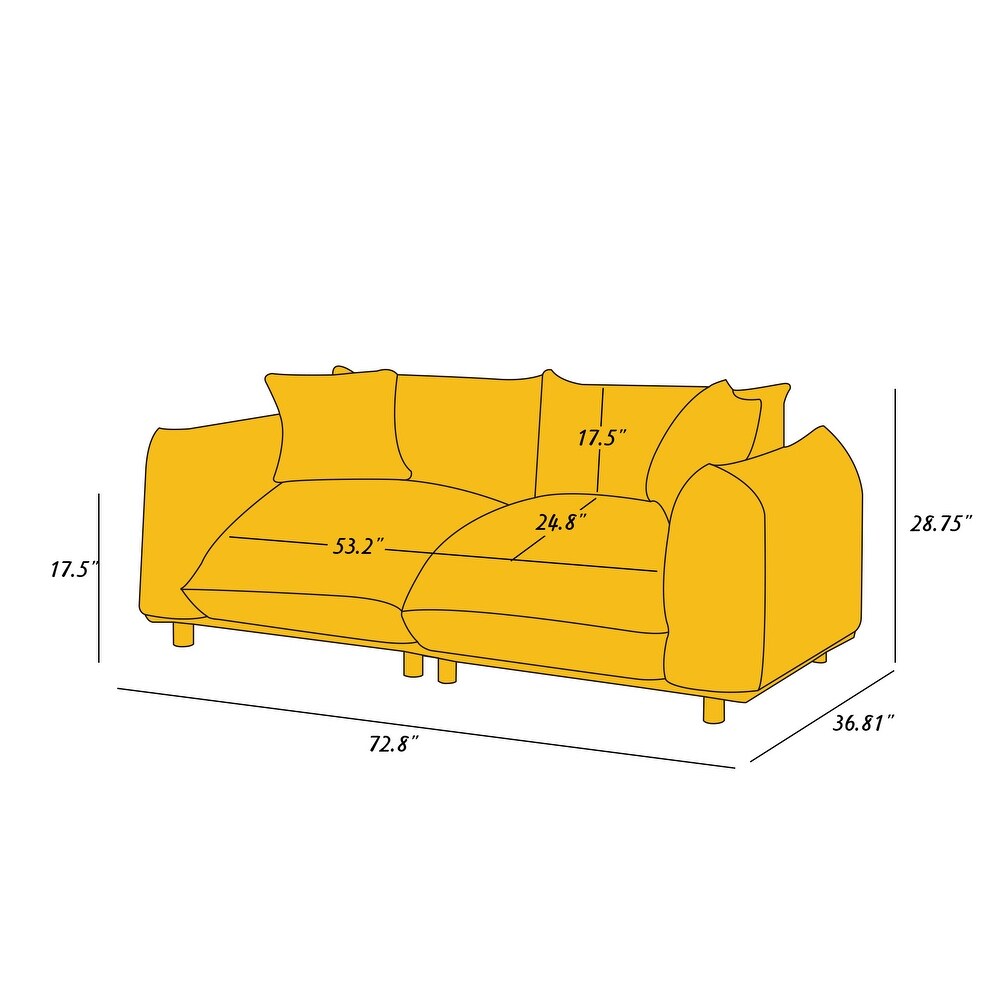 78.2nch Wide Boucle Sofa  Scandinavian style Couch  Loveseat