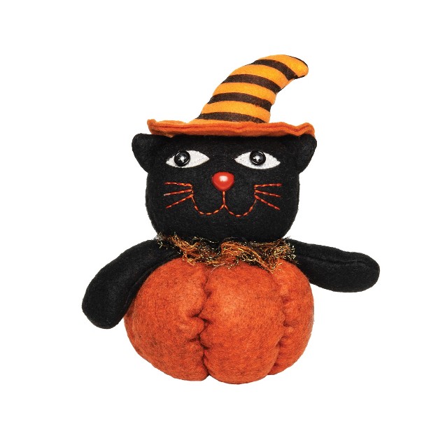 Gallerie Ii Black Cat In Pumpkin Halloween Figurine