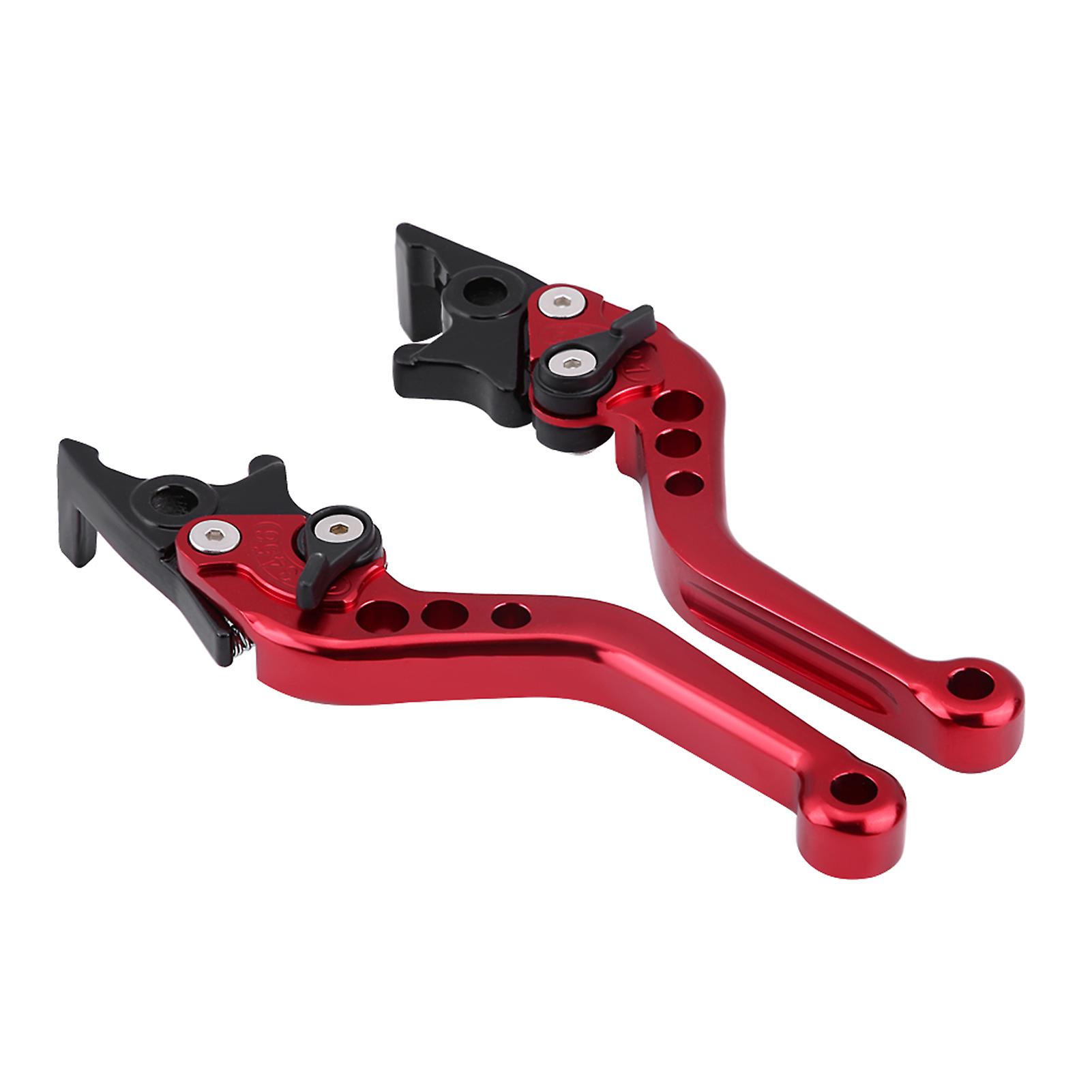 1 Pair Cnc Aluminum Motorcycle Scooter Modification Double Disc Brake Lever Universal Red