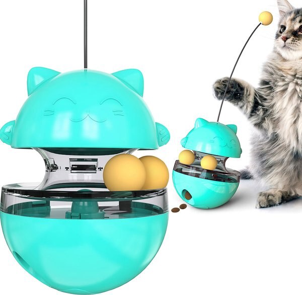 Shele Tumbler Interactive Cat Toy， Green