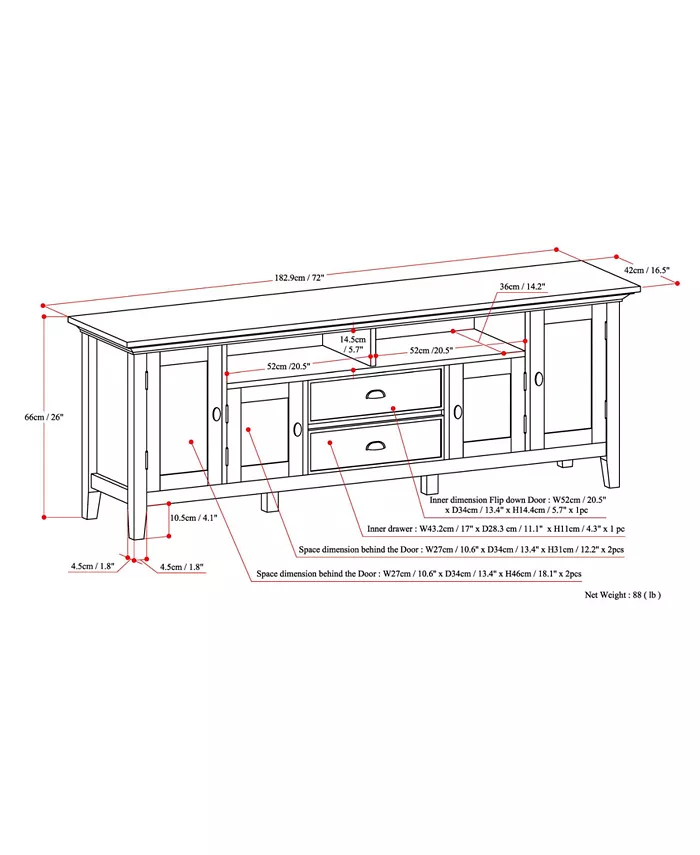 Simpli Home Avalin 72 TV Stand