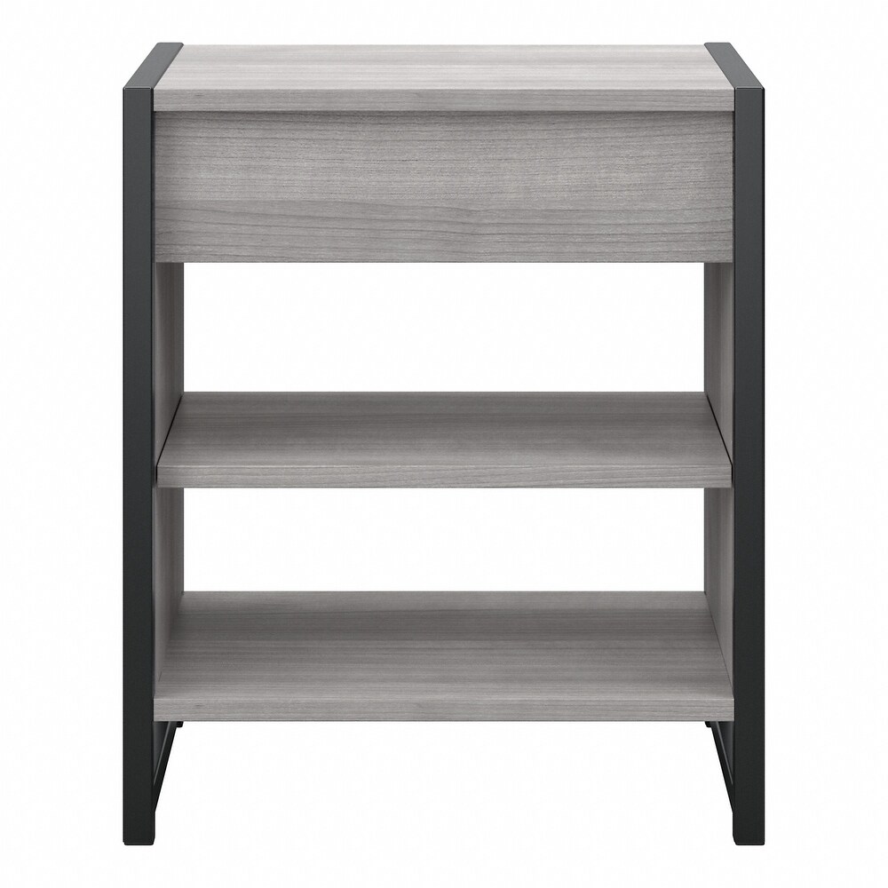 Atria Small Nightstand with Drawer and Shelves by Bush Furniture