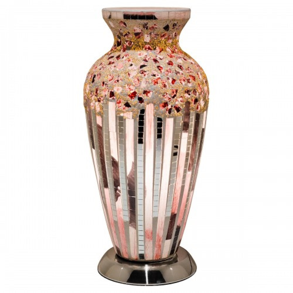 Britalia 880426 Art Deco Mosaic Glass Vintage Vase Table Lamp 38cm