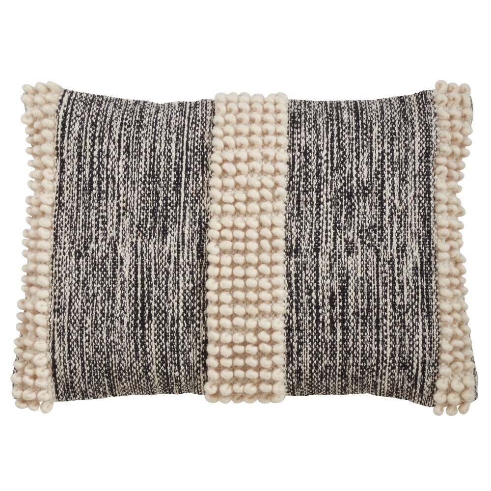 Throw Pillow With Pom Pom Stripe Design